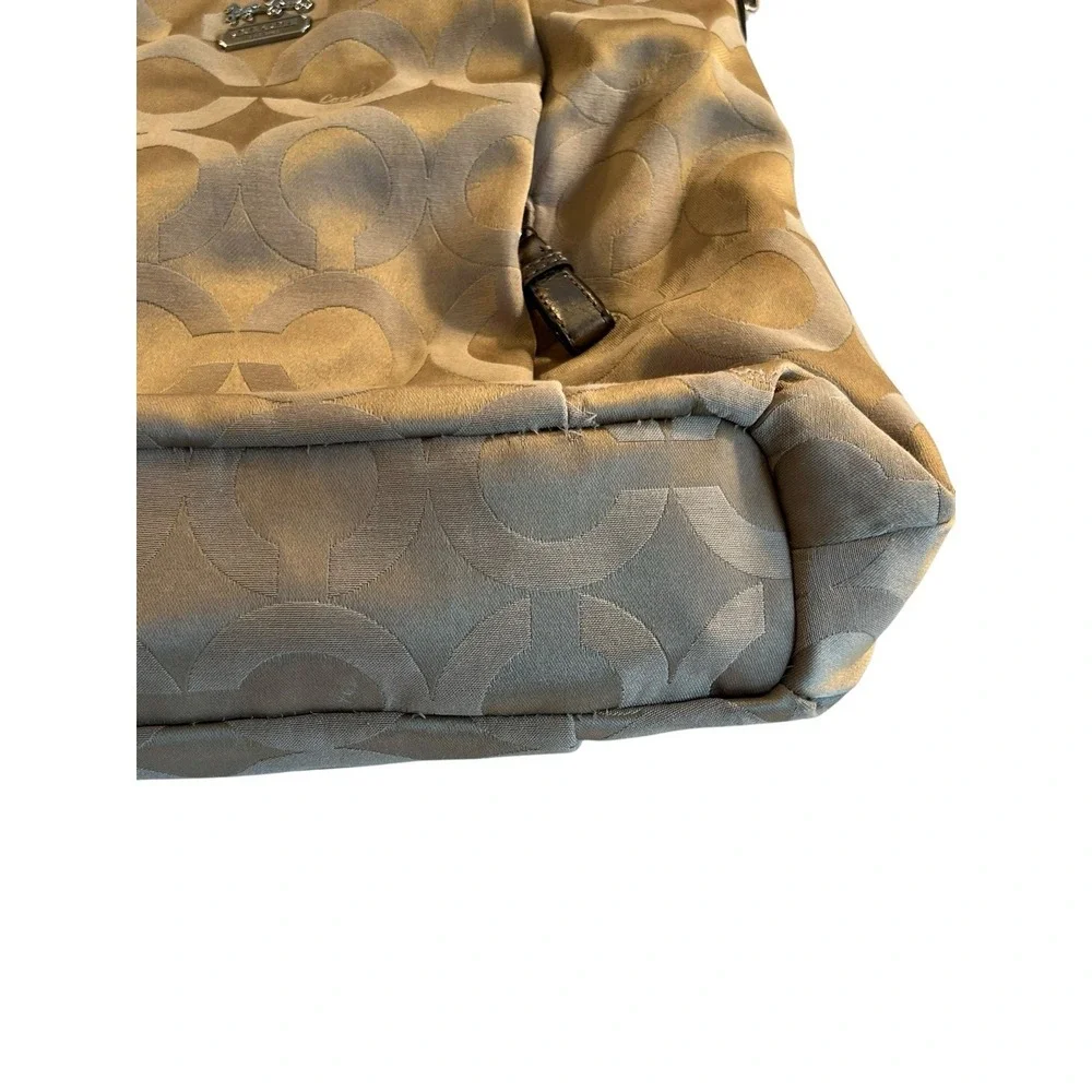 Coach‎ Madison 21121 Shoulder Bag Op Art Sateen Isabelle Fabric Purse Beige